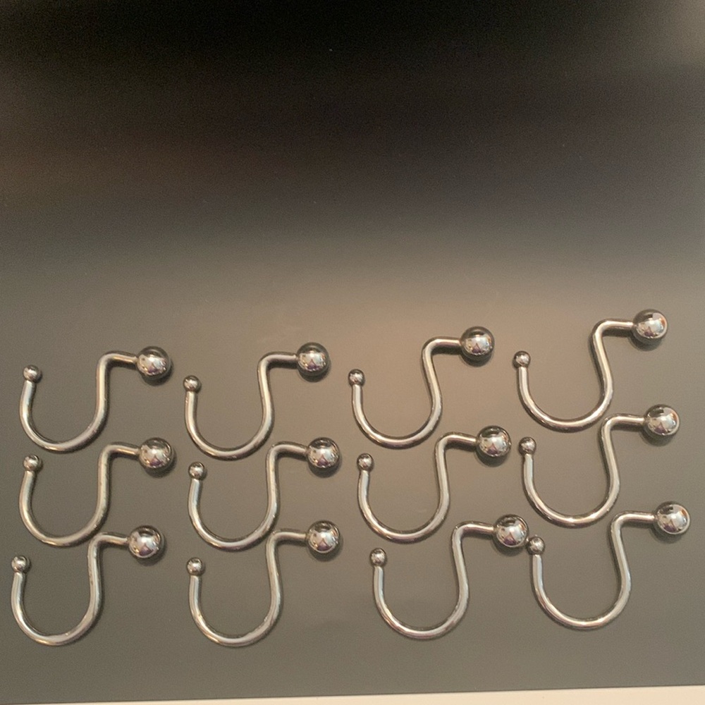 HEAVY CHROME/METAL  SHOWER CURTAIN RINGS 12 TOTAL
